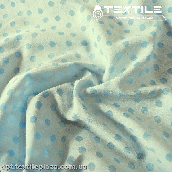 Хлопок жаккард 14522D4C4 Burnout горошек, голубой