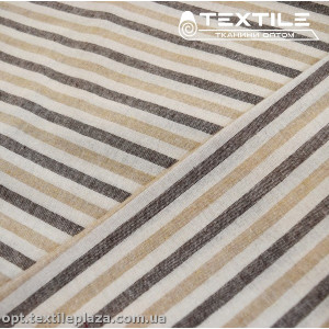 Хлопок полоска 4025D1C2 бежево-коричневый
