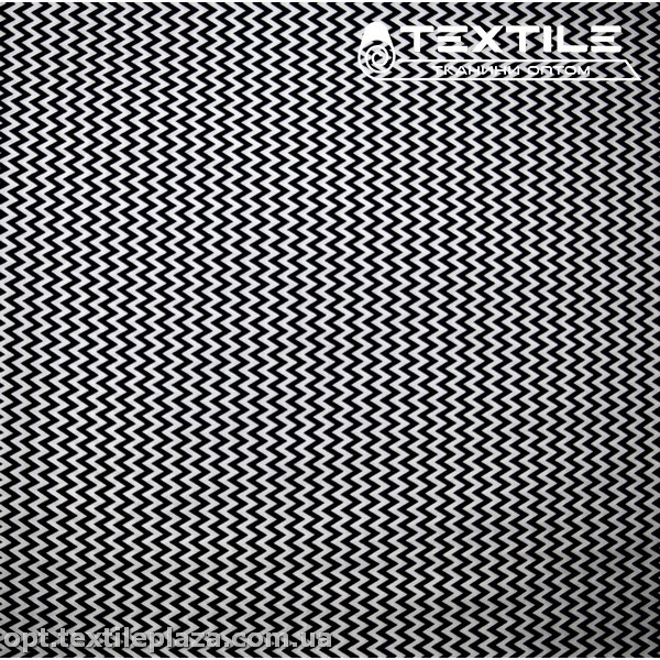 Хлопок абстракция 3854D38C1 зигзаги, черно-белый