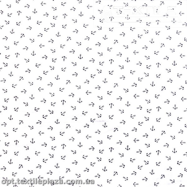Хлопок абстракция 11452D5C1 якоря, белый