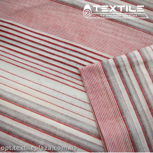 Хлопок полоска 4030D1C3 красно-белый