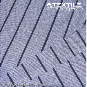 Хлопок полоска 4177D3C3 индиго-синий