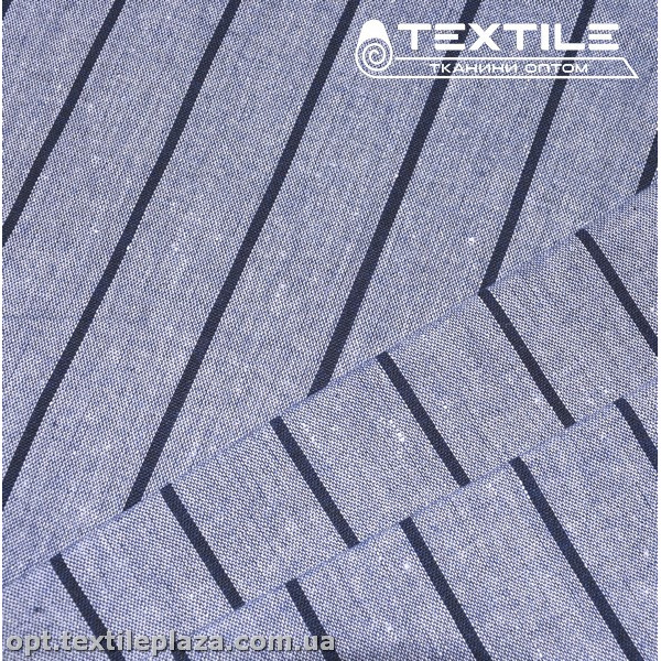 Хлопок полоска 4177D3C3 индиго-синий