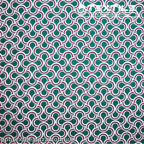 Хлопок абстракция 3874D2C1 узор красный, зеленый