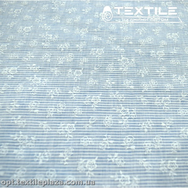 Хлопок полоска 3243D1C1 накатка, сине-белый