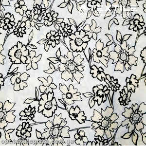 Хлопок цветы 4073D320C1 черные, белый