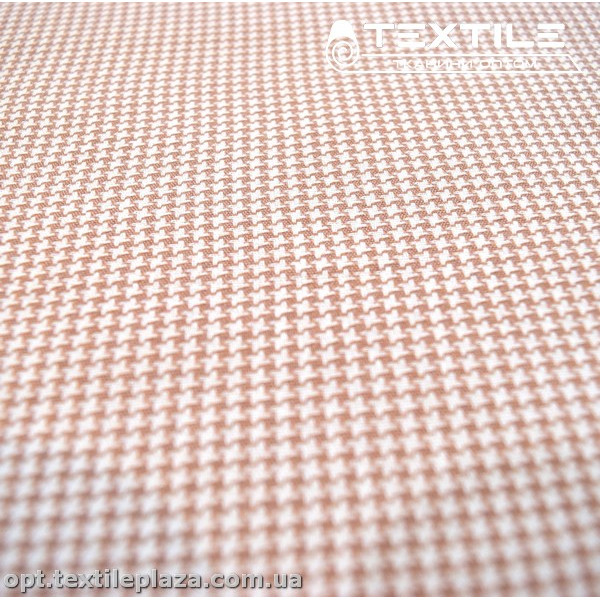Хлопок клетка 14517D3C2 гусиная лапка, бело-бежевый