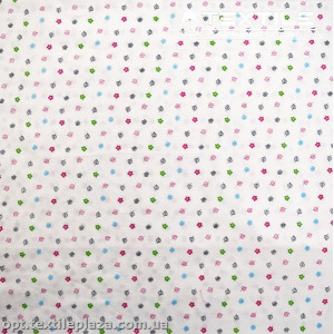 Хлопок листья 2591D16C1 разноцветные, белый