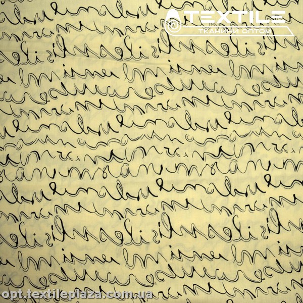 Хлопок абстракция 3874D10C1 надписи, молочный