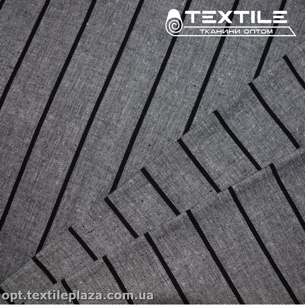 Хлопок полоска 4177D3C4 черно-серый