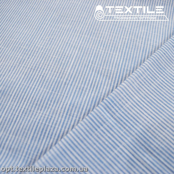 Хлопок полоска 4023D1C1 рубашечный, бело-голубой