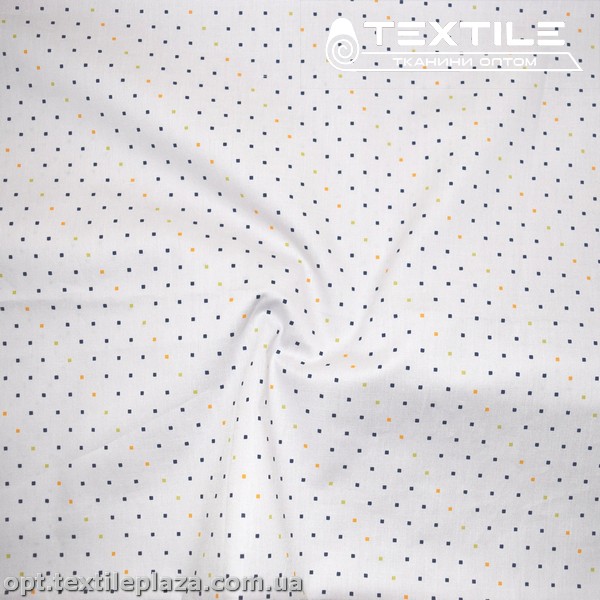 Хлопок абстракция 2242D8C3 квадраты, белый