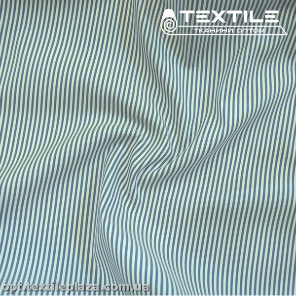 Хлопок полоска 4166D2C1 рубашечный, сине-белый