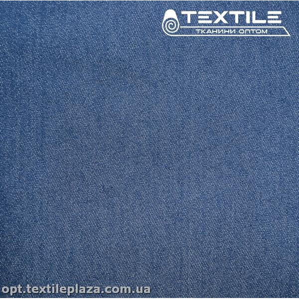 Джинс плотный однотонный 4133C9 серо-голубой темный