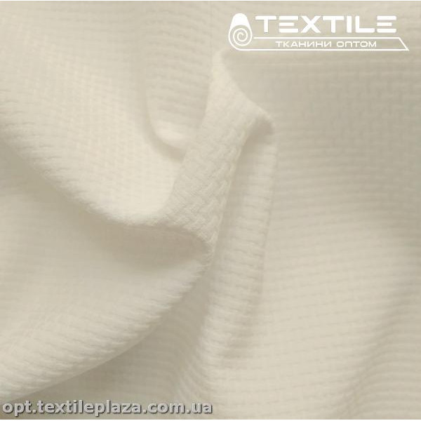 Костюмная ткань Жаккард демисезонная 3235C1 молочный