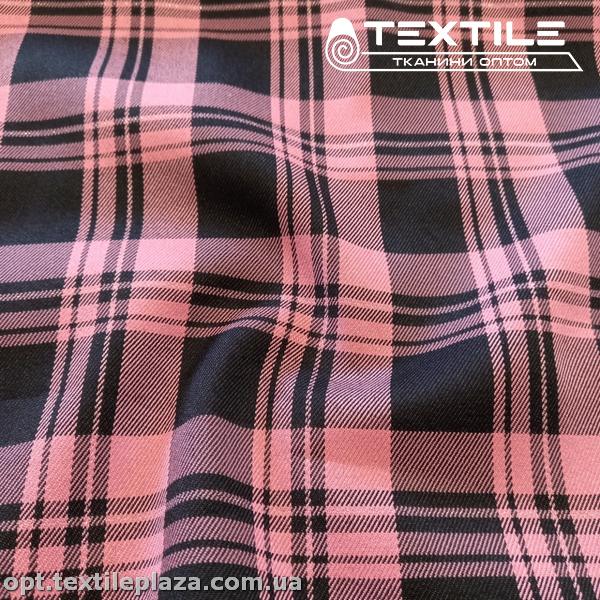 Костюмная ткань Клетка демисезонная 4176D2C1 люрекс, розовый