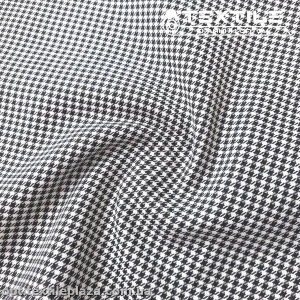 Костюмная ткань Клетка демисезонная 4169D7C1 гусиная лапка, черно-белый