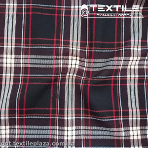 Костюмная ткань Клетка демисезонная 4176D1C1 красно-коричнево-черный