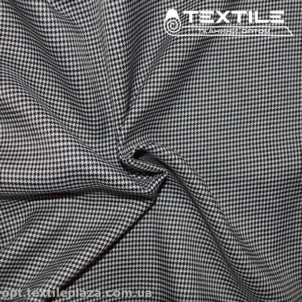 Костюмная ткань Клетка демисезонная 3777D2C1 гусиная лапка, черно-белый