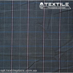 Костюмная ткань Клетка демисезонная 3667D7C1 сине-черный