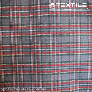 Костюмная ткань Клетка демисезонная 3205D2C1 красно-серый