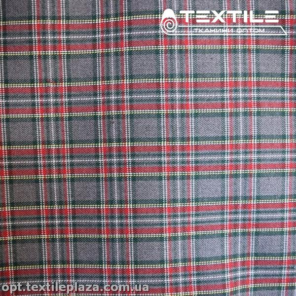Костюмная ткань Клетка демисезонная 3205D2C1 красно-серый