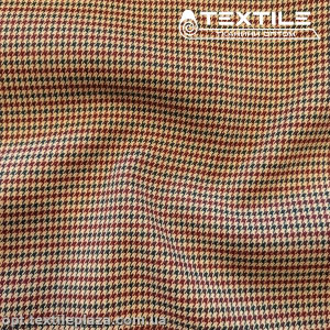 Костюмная ткань Клетка демисезонная 4176D6C5 гусиная лапка, бежево-бордовый