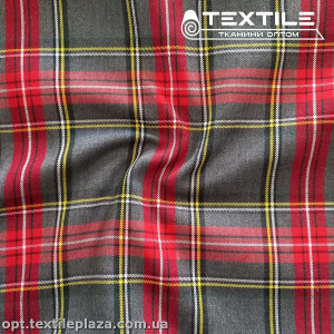 Костюмная ткань Клетка демисезонная 4176D1C4 коричнево-серый