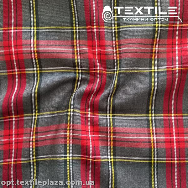 Костюмная ткань Клетка демисезонная 4176D1C4 коричнево-серый