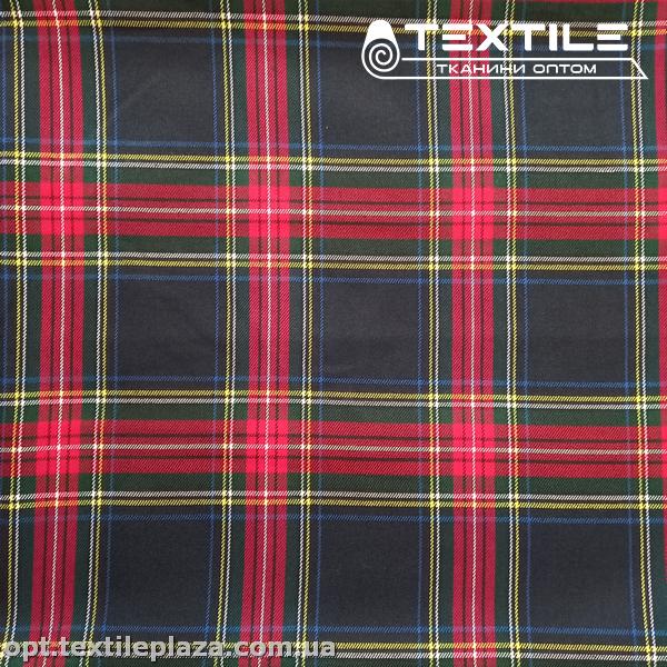 Костюмная ткань Клетка демисезонная 4176D3C1 зелено-красно-синий