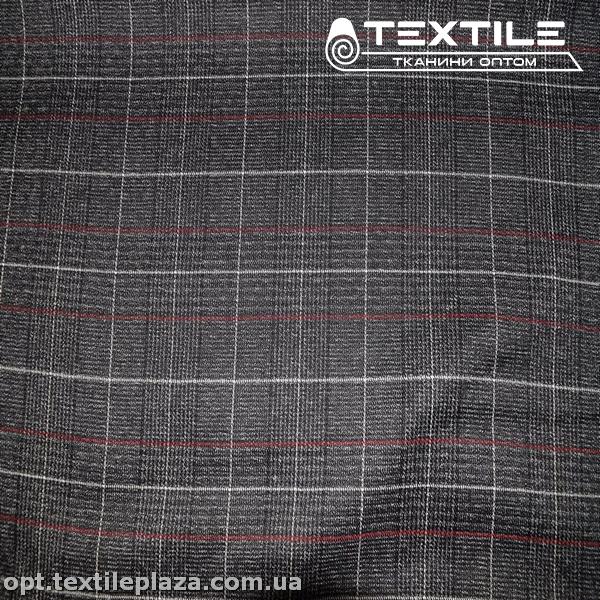 Костюмная ткань Клетка демисезонная 3289D3C3 бордово-серый