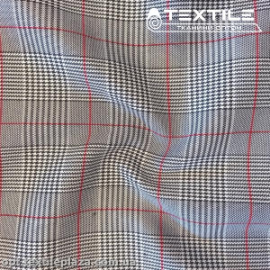 Костюмная ткань Клетка демисезонная 4176D7C2 красно-черно-белый