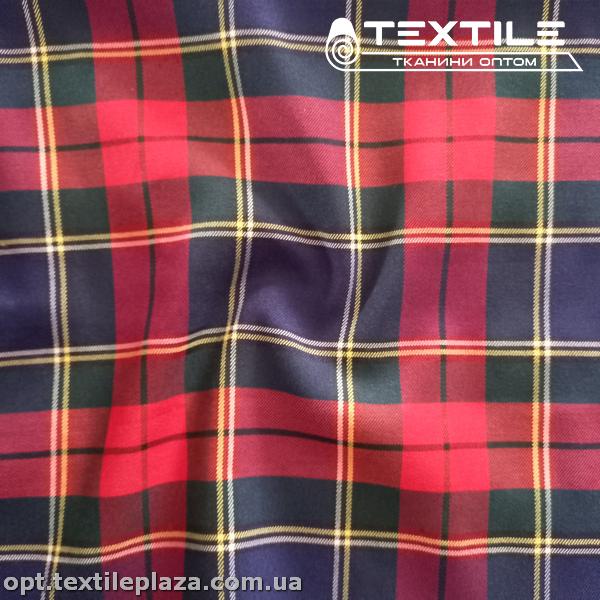 Костюмная ткань Клетка демисезонная 4176D5C1 красно-синий