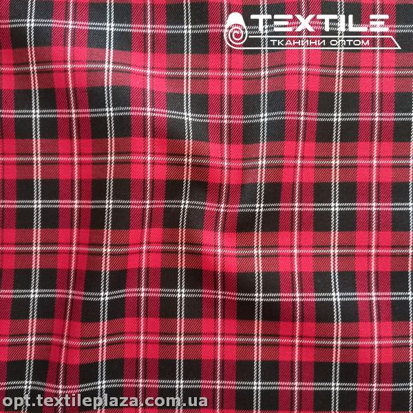 Костюмная ткань Клетка демисезонная 4176D8C1 красно-черный
