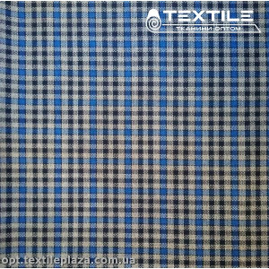 Костюмная ткань Клетка демисезонная 3838D1C1 сине-черный