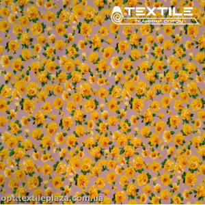 Костюмная ткань SPH-принт цветная 4057D19C2 цветы, желтый