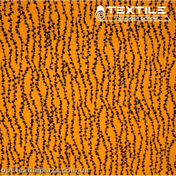 Костюмная ткань SPH-принт цветная 4057D28C1 цветы, горчичный