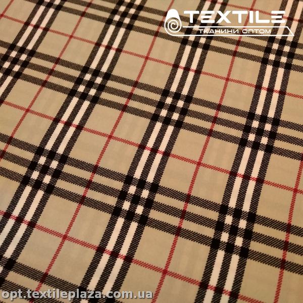 Костюмная ткань SPH-принт цветная 4057D16C1 клетка, серо-бежевый