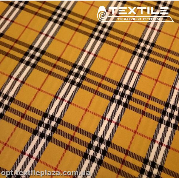 Костюмная ткань SPH-принт цветная 4057D16C3 клетка, карамельный