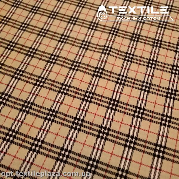 Костюмная ткань SPH-принт цветная 4057D18C1 клетка, серо-бежевый