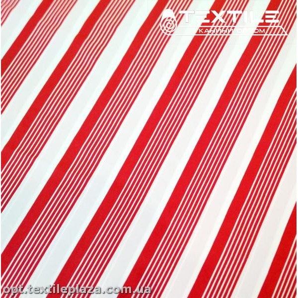 Костюмная ткань SPH-принт цветная 4057D25C3 полоска, бело-красная