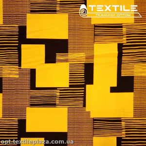 Костюмная ткань SPH-принт цветная 4057D10C2 прямоугольники, желтый