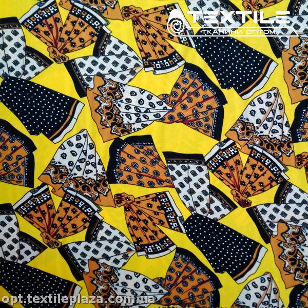 Костюмная ткань CEY-printed цветная 4058D4C2 фантики, желтый
