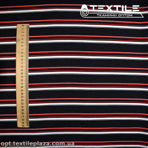 Костюмная ткань Креп цветная 3552D9C2 полоска, черный