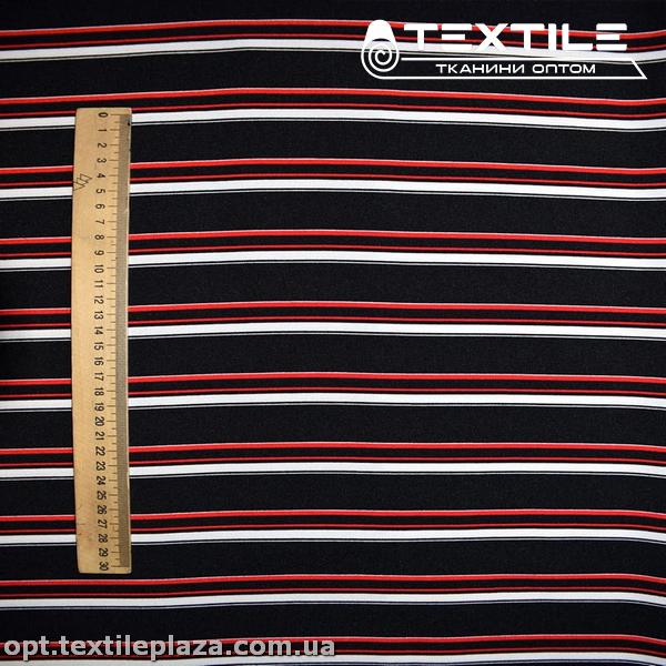 Костюмная ткань Креп цветная 3552D9C2 полоска, черный