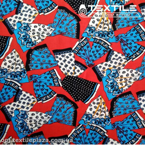 Костюмная ткань CEY-printed цветная 4058D4C4 фантики, кирпичный