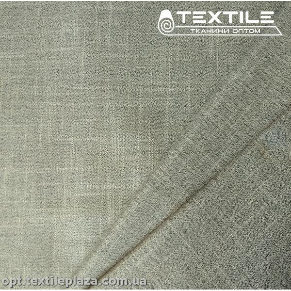 Костюмная ткань Лён 3857C4 серо-петролевый