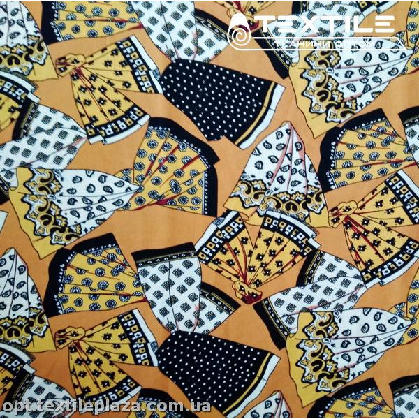 Костюмная ткань CEY-printed цветная 4058D4C5 фантики, бежевый