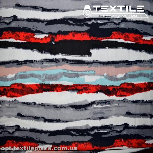 Костюмная ткань Креп цветная 3552D11C2 абстракция, красно-серый