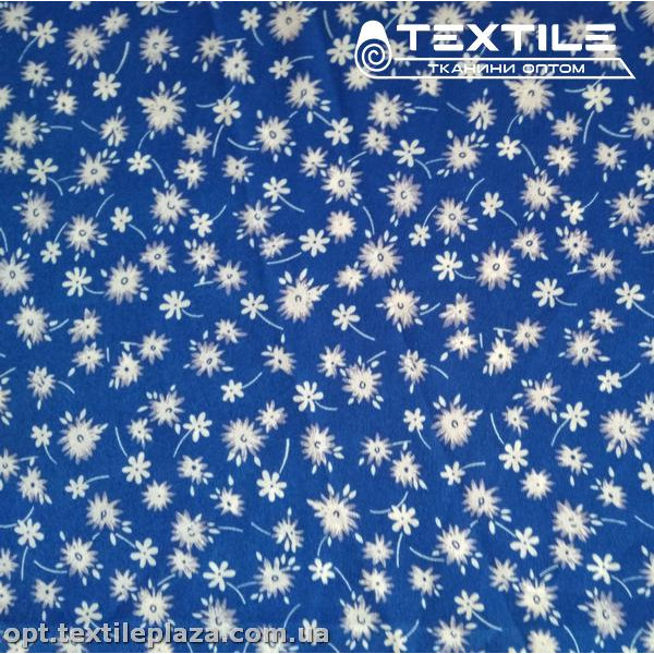 Костюмная ткань CEY-printed цветная 4058D13C3 цветы, синий